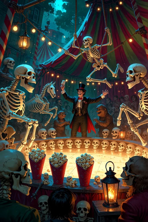 , Boneswm, A Colorful Circus Big Top Where The Tent Poles Ar...