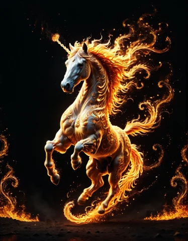 Psychedelic Style Breathtaking Masterpiece, Best Quality, Ga... — SDXL AI Prompt: psychedelic style breathtaking masterpiece, best quality, galloping mythical fir...