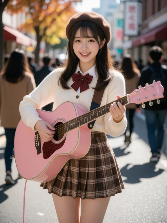 Cinematic, Ultra-realistic Photo, Street Performance A Cheer...