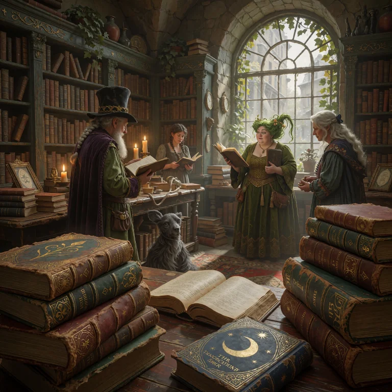 Interior Of A Fantasy Enchanted Antiquarian Bookshop Such As...