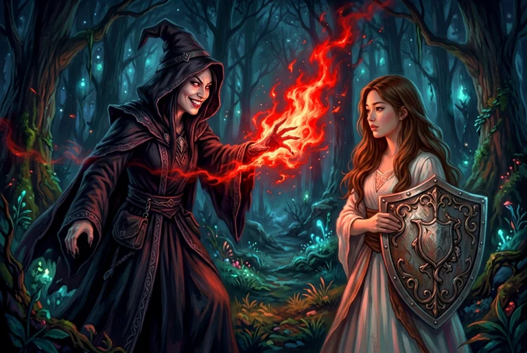 A Vibrant, Fantastical Digital Painting Depicts A Dramatic S...