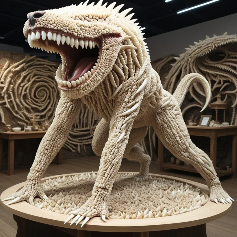Madefromteef,made Of Teeth, A Table,a Display Show,indoor, A...