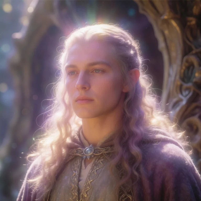 Lotrstyle, A Serene Medium Shot Movie Screenshot Of A Charac...