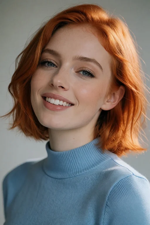 Lewdrose, A Beautiful Redhead With A Sweet Smile, Head Tilte...