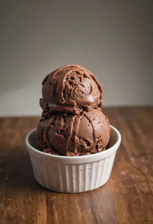Raw Photo, Chocolate Ice Cream, Hot Summer Day, Food Photo,...
