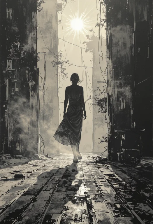 Cinematic Film Still Pencil Painting, In This Masterful Canv...