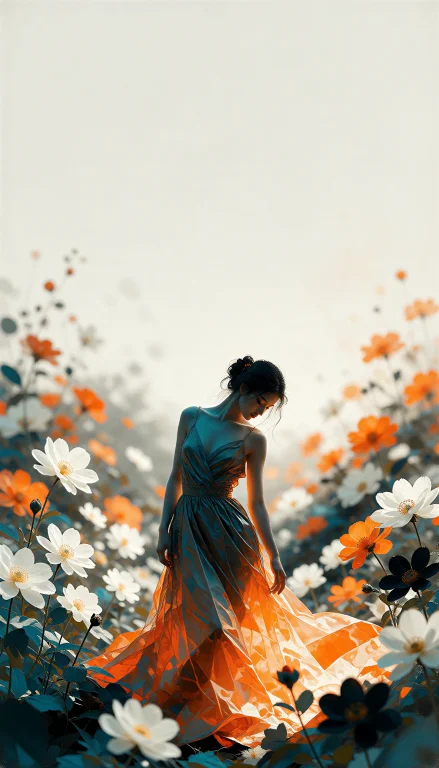 A Digital Painting Of A Female Figure In A Gown,positioned I...