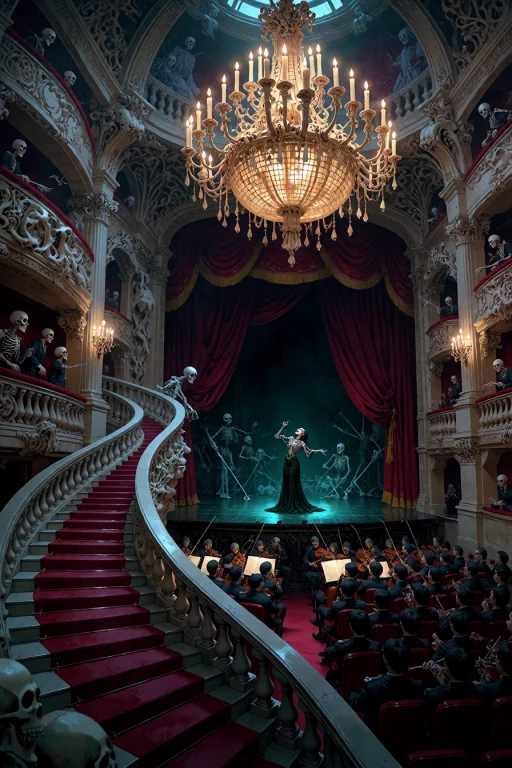 , Boneswm, A Grand Opera House With A Sweeping Staircase Of...