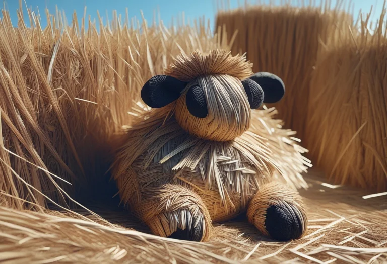 Straw Sheep, Sheep Made Entirely Of Straw, Straw-covered She...