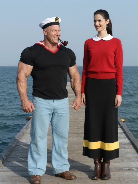 Two People. Real Life Photograph. Skinny 40 Year Old Caucasi...