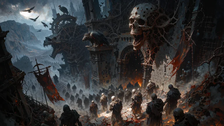 A Cinematic Dark Fantasy Still Frame Of Profound Existential...