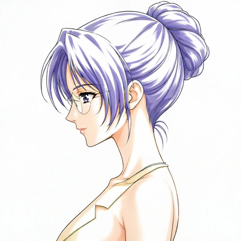 Nanako, Side View, Glasses, Upper Body, Hair Up,