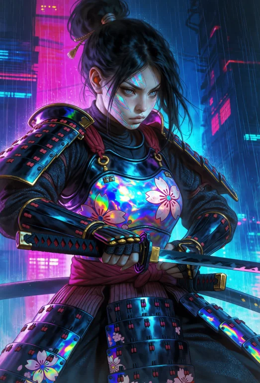 Cowboy Shot, A Disciplined Young Samurai With Holographic Sk...