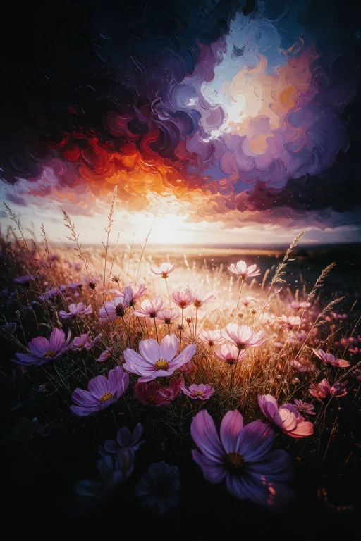 Zidiusart, Create A Dramatic Oil Painting Of A Wildflower Fi...