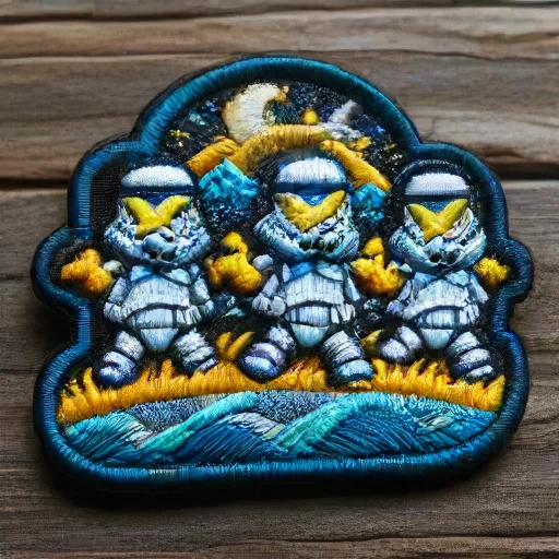 A Humorous High Morale Patch Featuring Three Cartoon Stormtr...