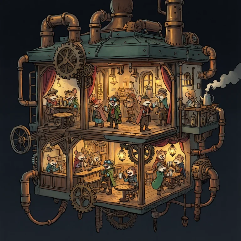 Render An Expansive Mid-poly Isometric Diorama Of A Bustling...
