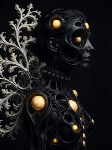 Inverted Woman Shapes and Colors Prompt — Stable Diffusion AI Prompt: Invert the shapes and colors in these images to create a woman.