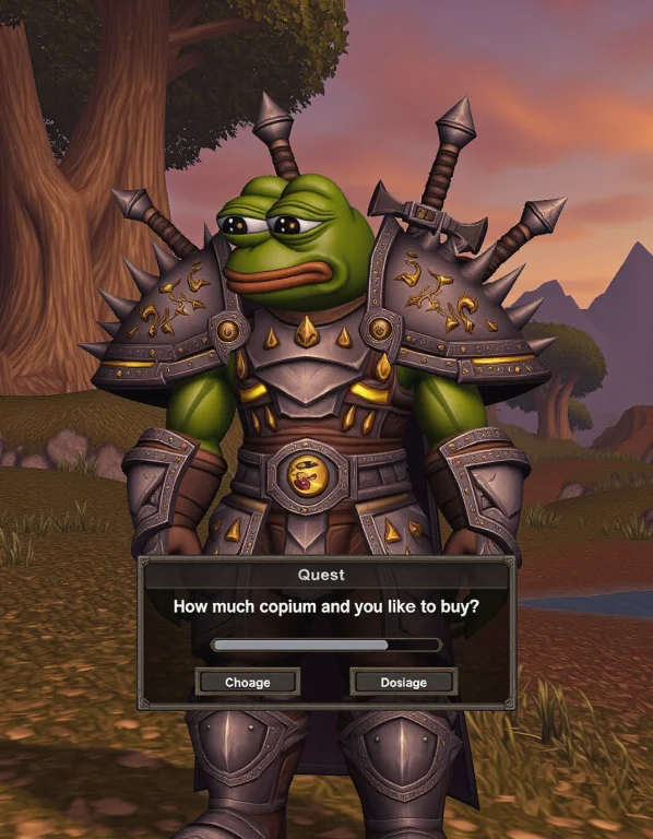 In The Lush, Mystical World Of Azeroth, A Pepe The Frog Char...