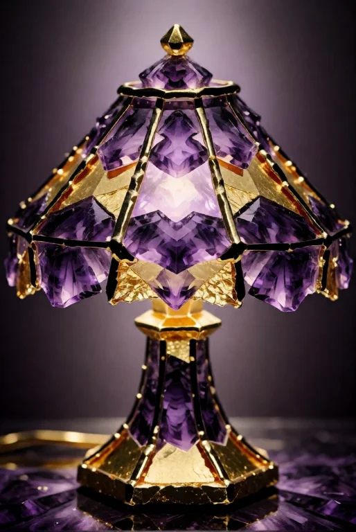 Goldamethystworld, A Stained-glass Style Table Lamp Whose Gl...