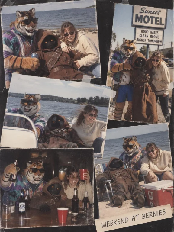 A 90s Home Made Photo Collage Of An Anthro Tiger Wearing Sun...