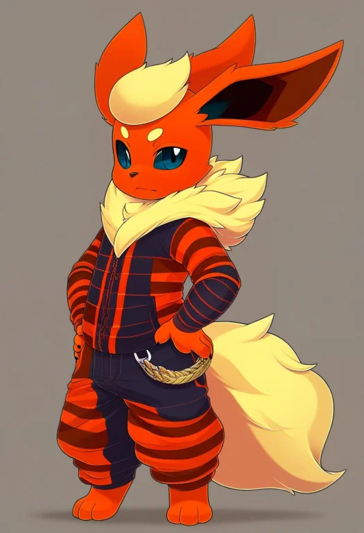 Rudra, 1boy, Furry, Hair, Flareon, Hybrid, Anthro, Solo, Sco...