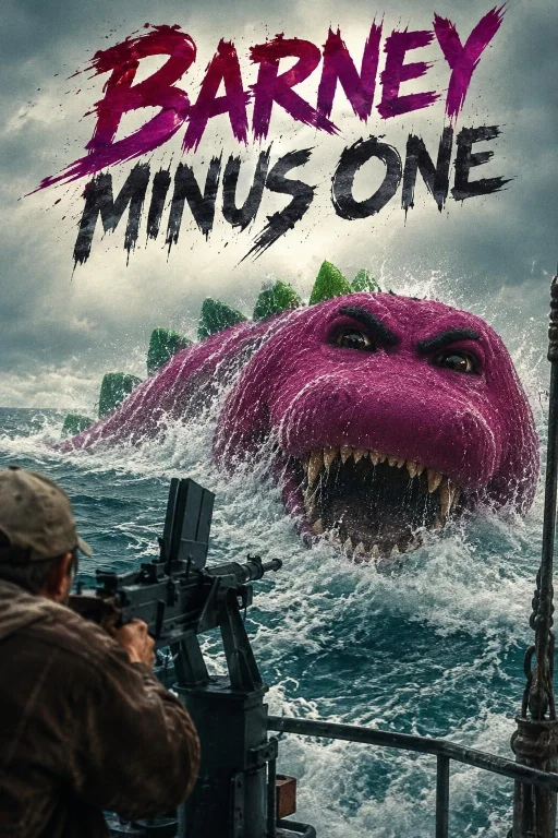 Draw Me Barney The Dinosaur In The Ocean Chasing A Ship. Onl...
