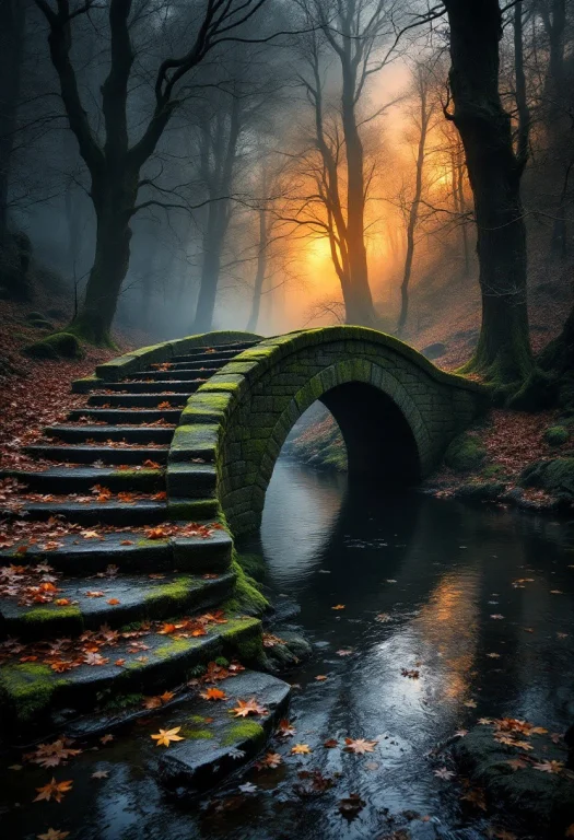 A Stunning And Atmospheric Landscape Photograph Of A Moss-co...