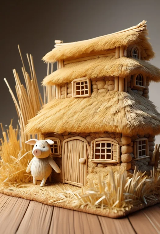 Masterpiece, Best Quality, A Small Hut Made Of Straw, A Smal...