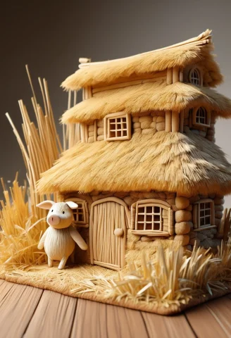Masterpiece, Best Quality, A Small Hut Made Of Straw, A Smal... — SDXL AI Prompt: Masterpiece, best quality, a small hut made of straw, a small nice cartoon-style...