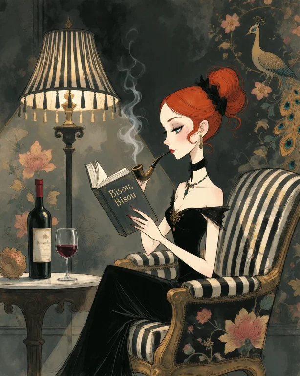 Strangedaal, A Woman With Sleek, Vibrant Red Hair Pulled Bac...