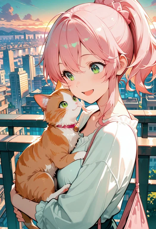 Masterpiece, Best Quality, Beautiful View Over A City. A Cut...