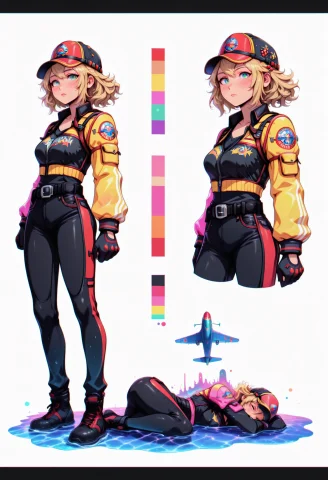 Lazypos, Characterdesignillustrious, Reference Sheet, Simple... — Stable Diffusion AI Prompt: lazypos, CharacterDesignIllustrious, reference sheet, simple white background, (...