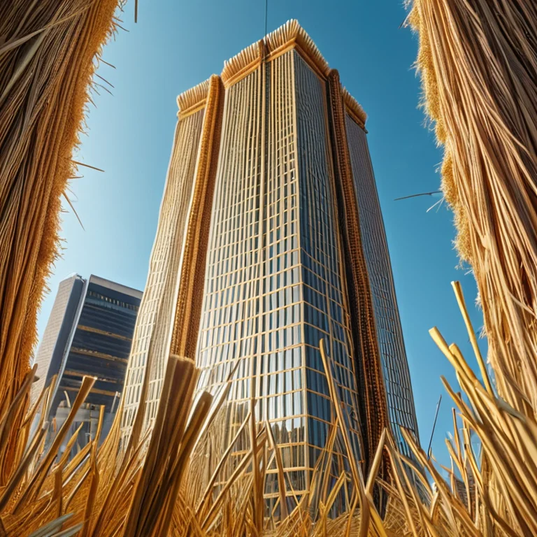 A Mirrored Glass Skyscraper Towering Over A Modern Financial...