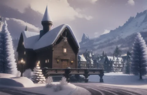 Winter, Snow1.4,h0glegacy,magical Castle — Stable Diffusion AI Prompt: (winter, snow:1.4),(H0GLEGACY),(magical castle)