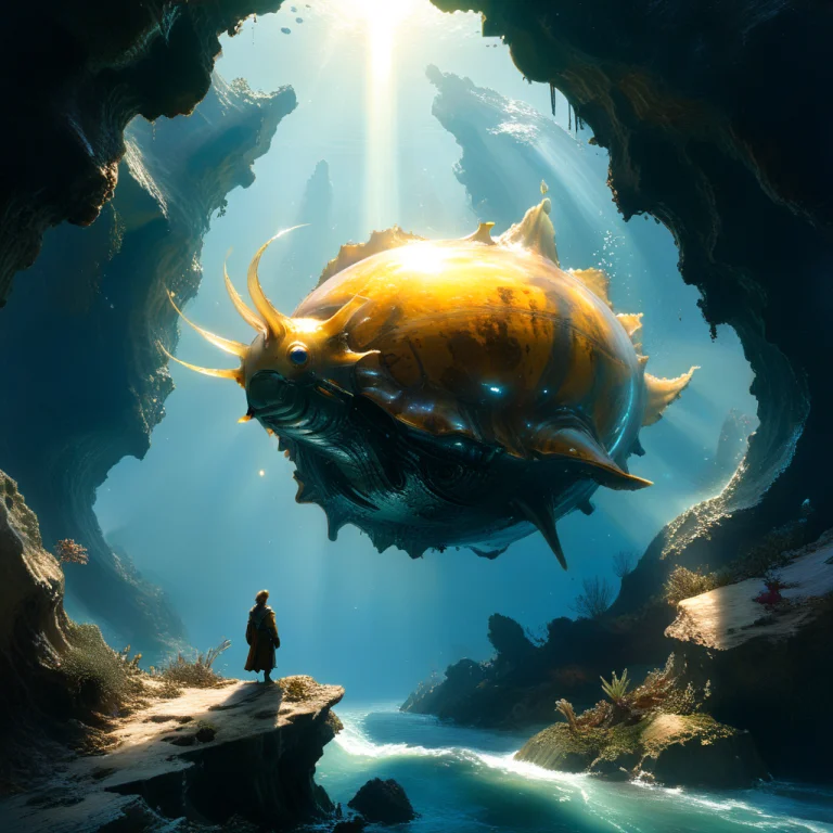 Living Spaceship In The Form Sea Slug, Lands, Planet, Attack...