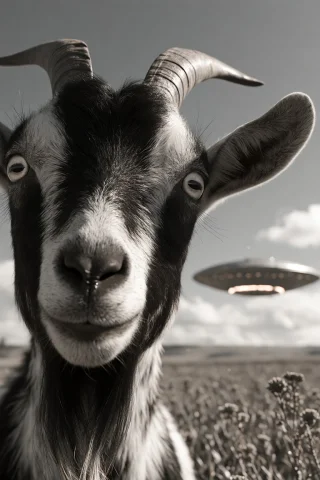 Midjourney A Detailed Grayscale Image Featuring A Goats Face... — Stable Diffusion AI Prompt: midjourney a detailed grayscale image featuring a goat's face in the immediate f...