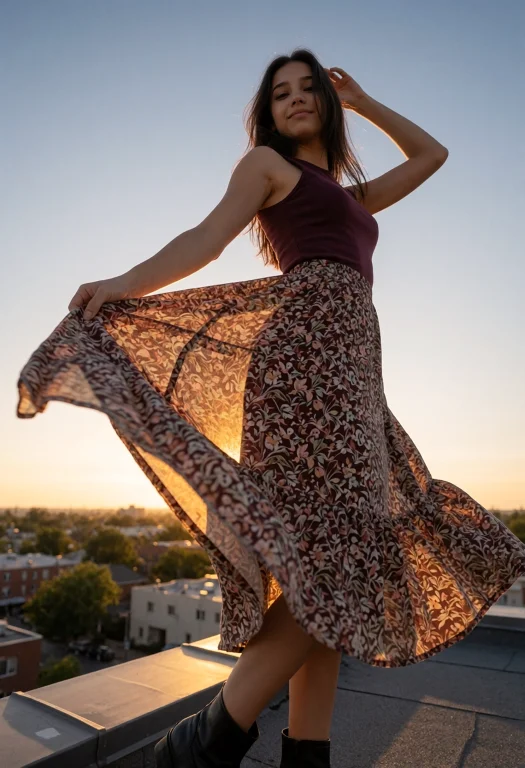 An Extreme Low-angle Portrait Of Dr0sdara Spinning On A Roof...