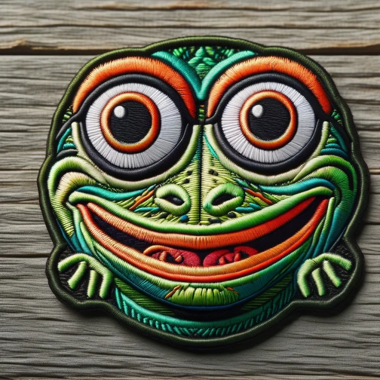 Ral-embroideredpatch, Pepe The Frog, Classic Pepe Face Rende...