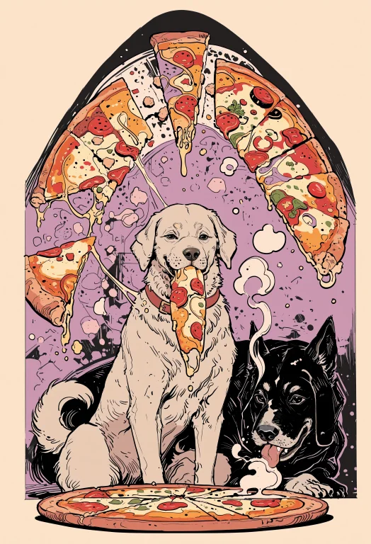 Embeddingillustriousstylelazypos, Eating, Dog, Simple Backgr...