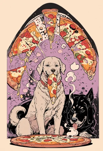 Embeddingillustriousstylelazypos, Eating, Dog, Simple Backgr... — Stable Diffusion AI Prompt: embedding:Illustrious\style\lazypos, eating, dog, simple background, abstract ba...