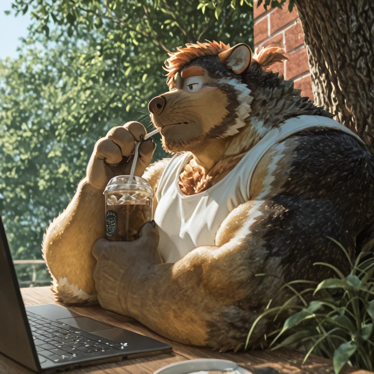 1boy, Solo, Hakilas, Anthro Male, Chubby, Mature Male, White...