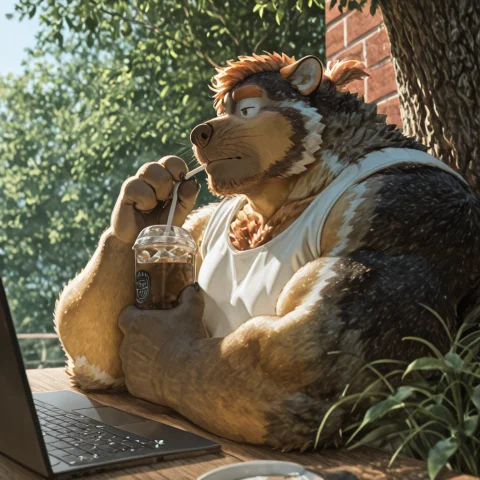 1boy, Solo, Hakilas, Anthro Male, Chubby, Mature Male, White... — Stable Diffusion AI Prompt: 1boy, solo, hakilas, anthro male, chubby, mature male, white hair, brown hair, o...