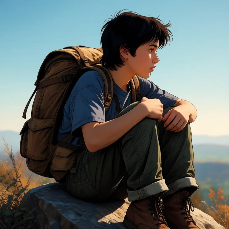 Backpack, 1boy, Solo, Bag, Outdoors, Male Focus, Boots, Rock...