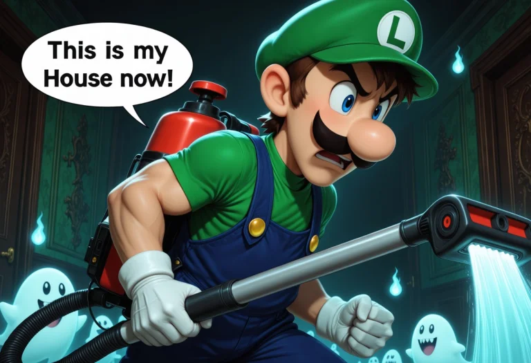 Luigis Mansion Semi-real, 3d, A Muscular Luigi In His Iconic...
