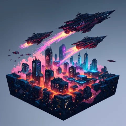 Prompt Generate An Image Showcasing A Fleet Of Starships Eme... — Stable Diffusion AI Prompt: Prompt: Generate an image showcasing a fleet of starships emerging from warp abo...