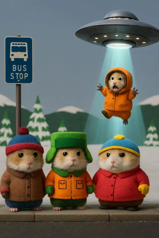A Realistic Image Of 4 Hamsters Inspired By The Characters S...