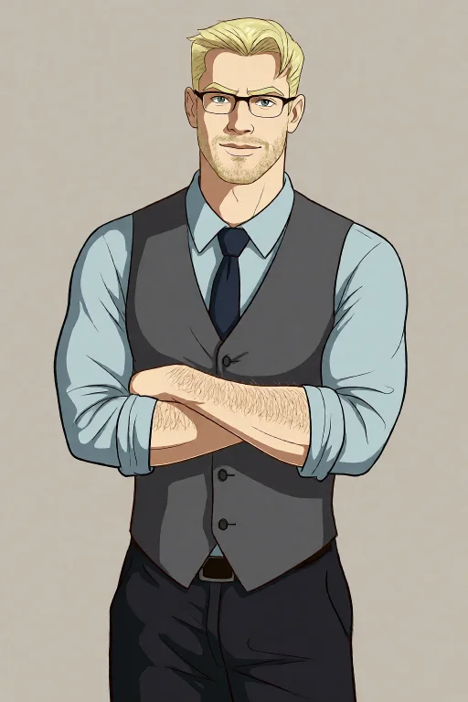 Cootalex, A Tall, Muscular Man With Blonde Hair, Glasses And...