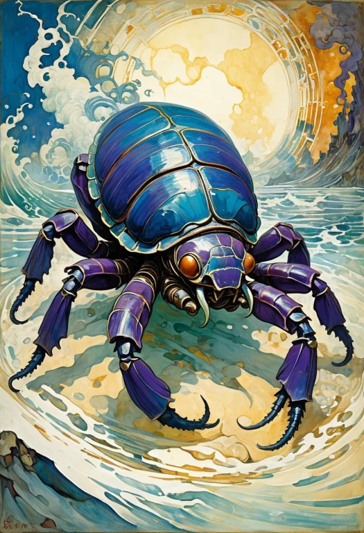 Crawling Four-legged Organic Biological Alien Gigantic Scara...