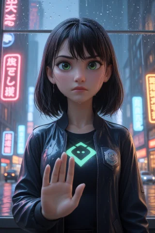 Beautiful Woman Standing Beneath A Transparent Glass Canopy... — Stable Diffusion AI Prompt: beautiful woman standing beneath a transparent glass canopy in a futuristic city...