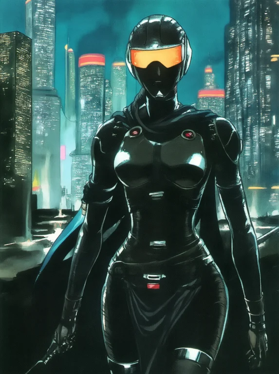 4n4m1r4ll3s, A Cybernetic Warrior Woman With A Glowing Visor...